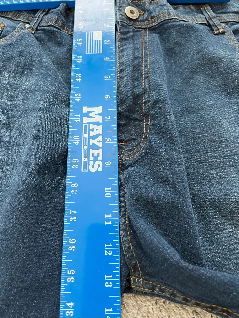 Desert Dunes Men's Dark Blue Denim Stretch Jeans with Fading - Size 46x29